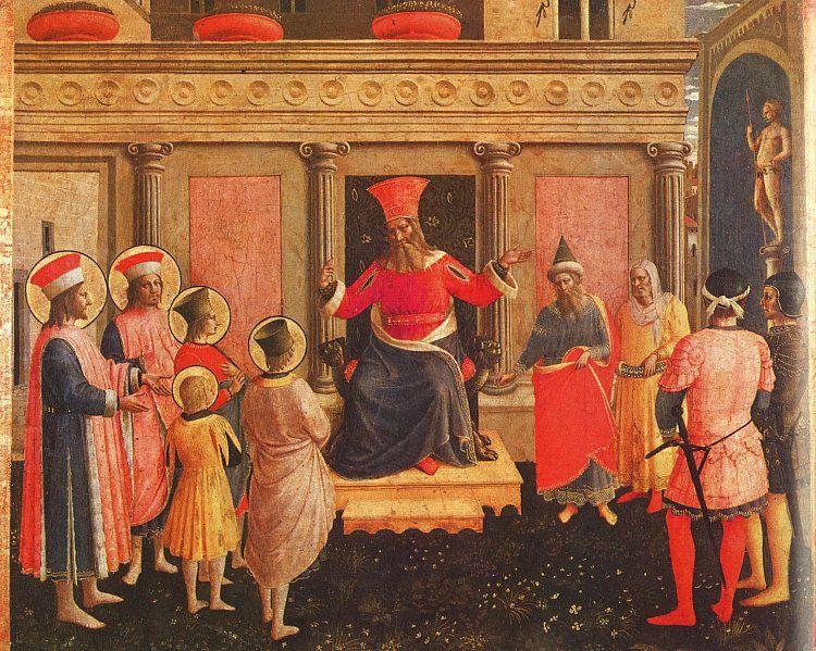 Saints Cosmas and Damian with their Brothers before Lycias, Fra Angelico